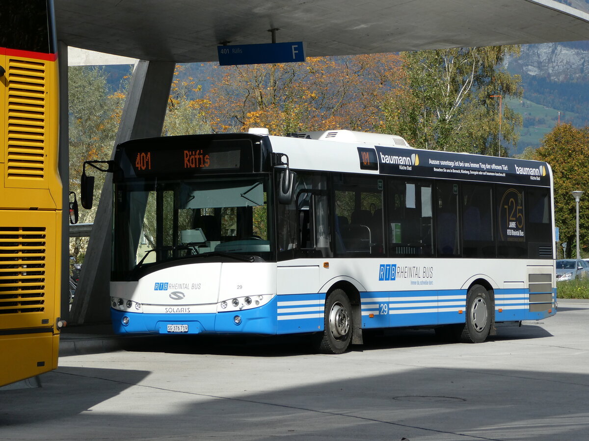 (240'918) - RTB Altsttten - Nr. 29/SG 376'719 - Solaris am 11. Oktober 2022 beim Bahnhof Buchs