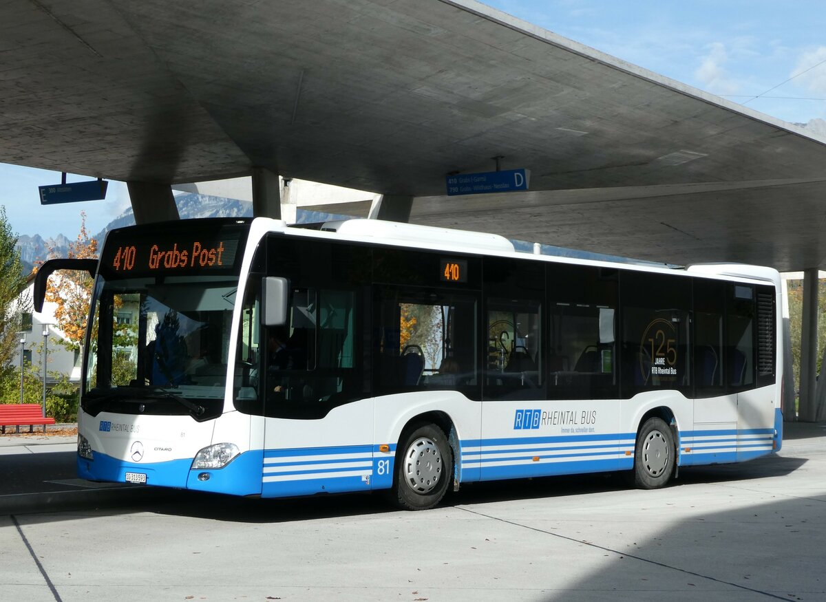 (240'924) - RTB Altsttten - Nr. 81/SG 313'593 - Mercedes am 11. Oktober 2022 beim Bahnhof Buchs