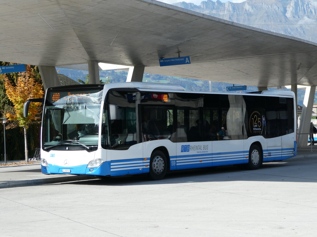 (240'988) - RTB Altsttten - Nr. 59/SG 398'840 - Mercedes am 11. Oktober 2022 beim Bahnhof Buchs