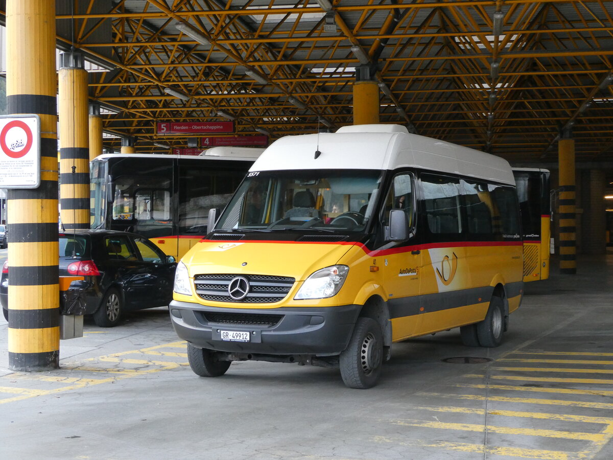 (241'066) - PostAuto Graubnden - Nr. 41/GR 49'912 - Mercedes (ex Nr. 11) am 12. Oktober 2022 in Thusis, Postautostation