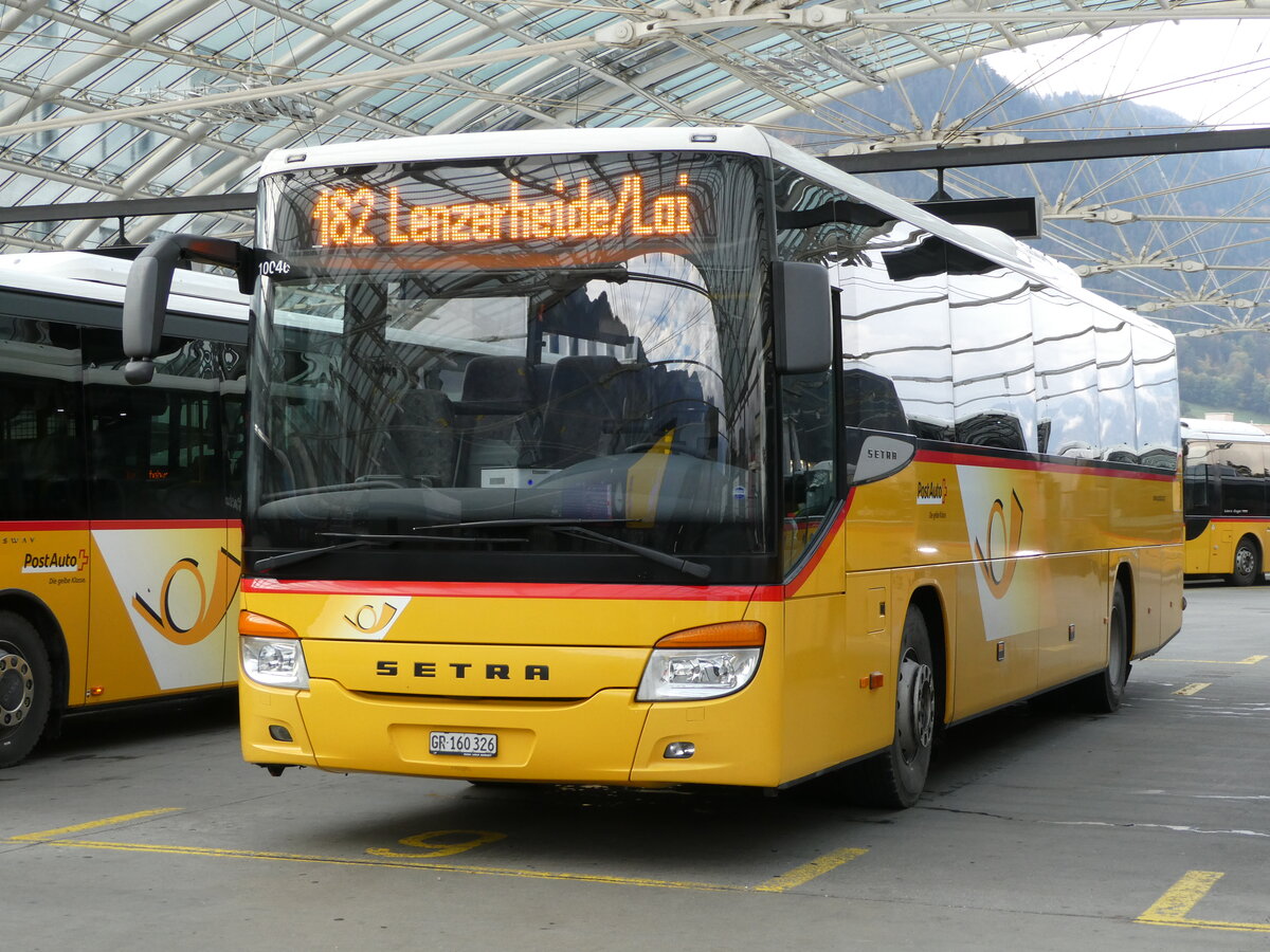 (241'284) - PostAuto Graubnden - GR 160'326 - Setra (ex AutoPostale Ticino) am 14. Oktober 2022 in Chur, Postautostation