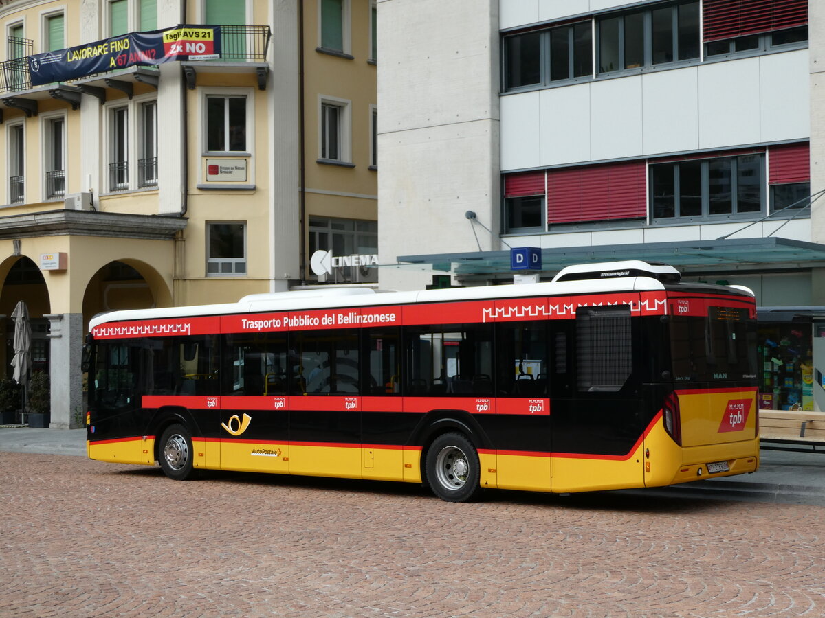 (241'314) - AutoPostale Ticino - TI 278'908 - MAN am 14. Oktober 2022 beim Bahnhof Bellinzona