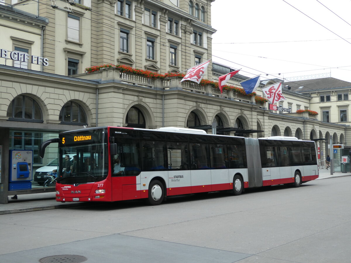 (241'585) - SW Winterthur - Nr. 377/ZH 440'377 - MAN am 20. Oktober 2022 beim Hauptbahnhof Winterthur