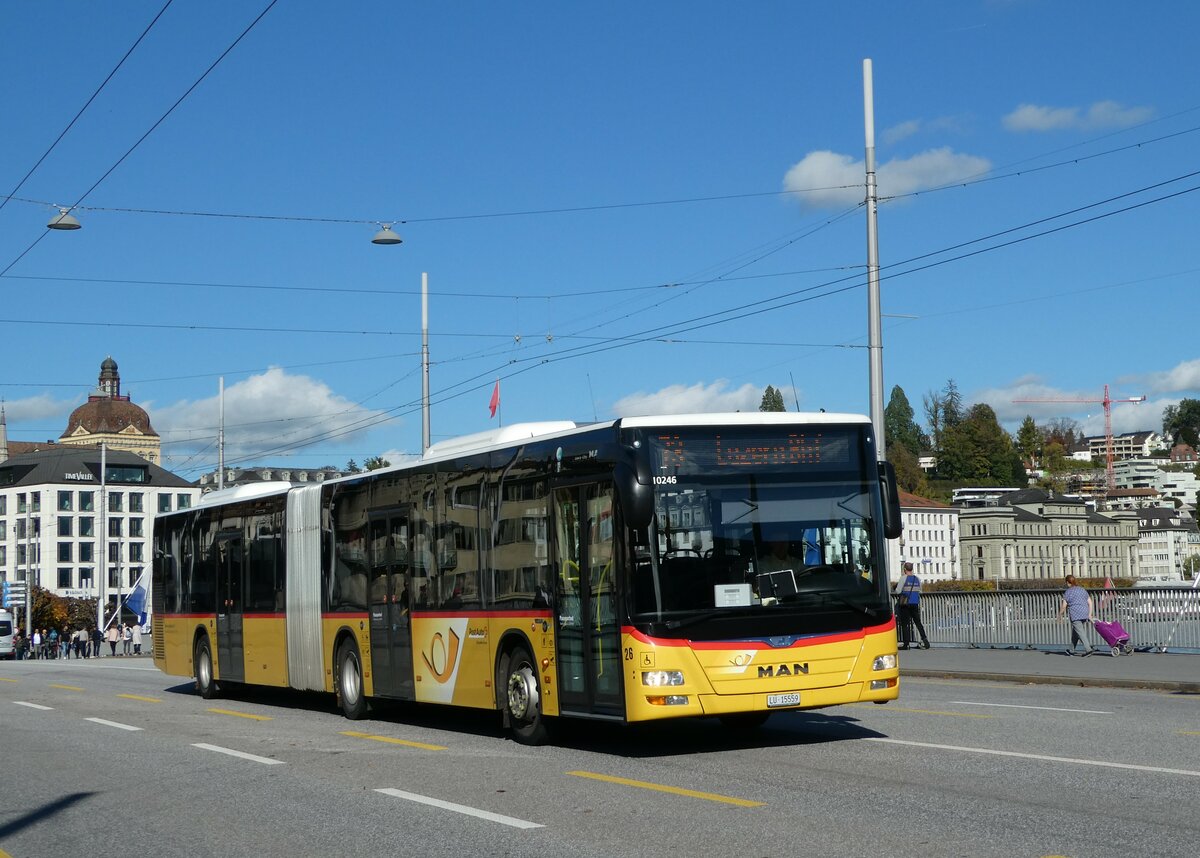 (241'760) - Bucheli, Kriens - Nr. 26/LU 15'559 - MAN am 22. Oktober 2022 in Luzern, Bahnhofbrcke