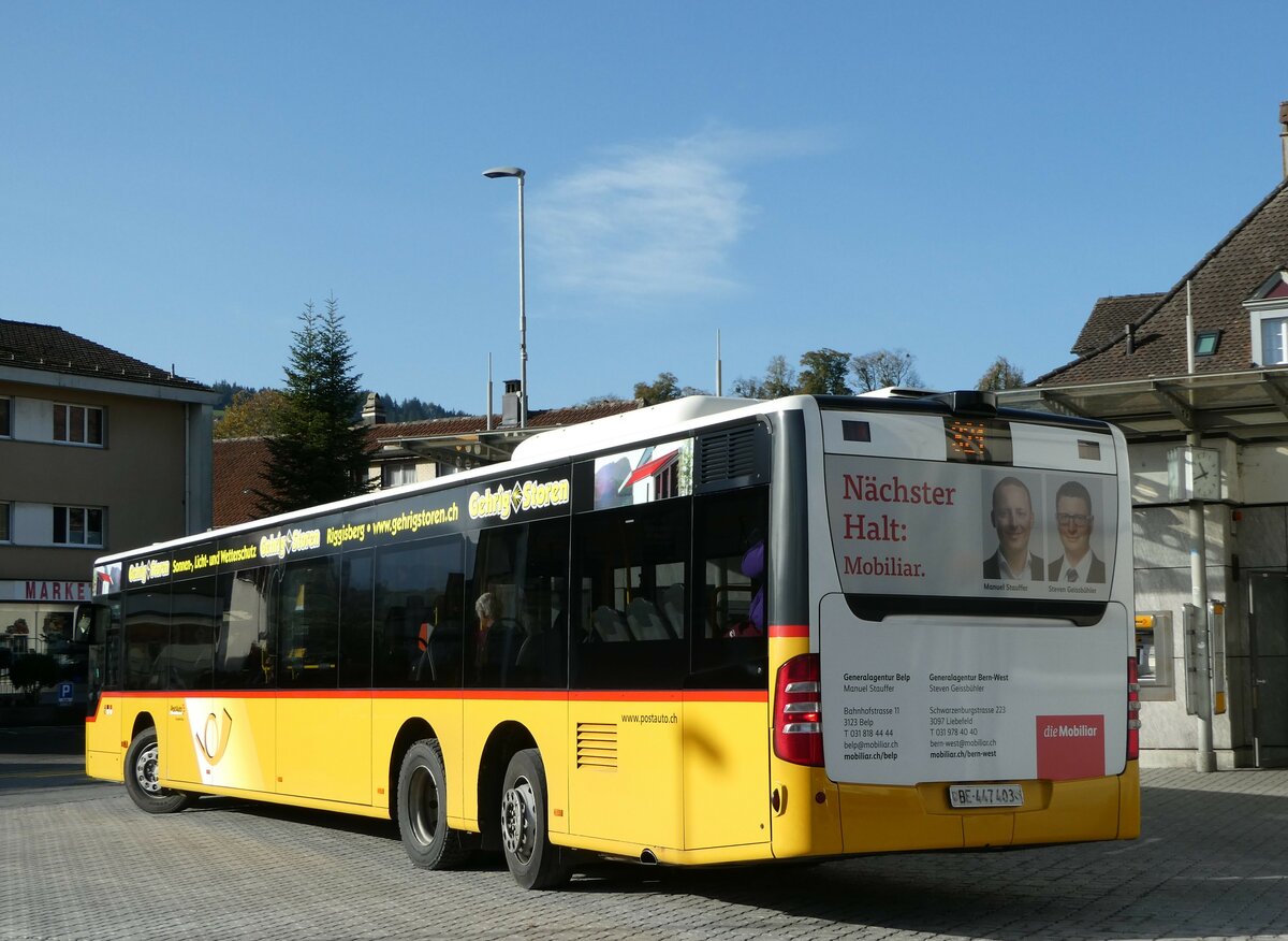 (241'890) - Engeloch, Riggisberg - Nr. 5/BE 447'403 - Mercedes (ex AVA Biel Nr. 3) am 28. Oktober 2022 in Riggisberg, Post