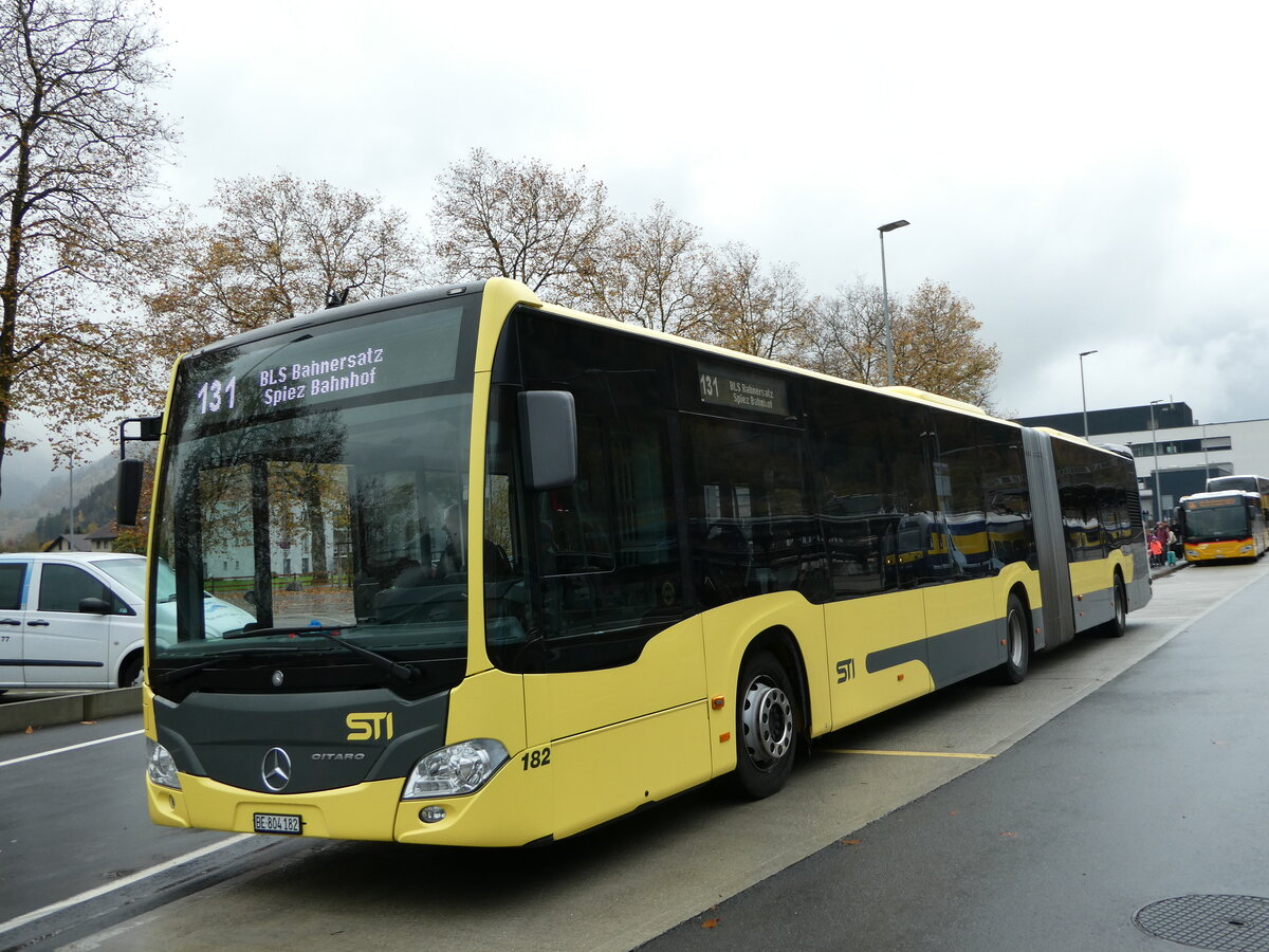 (242'160) - STI Thun - Nr. 182/BE 804'182 - Mercedes am 5. November 2022 beim Bahnhof Interlaken Ost