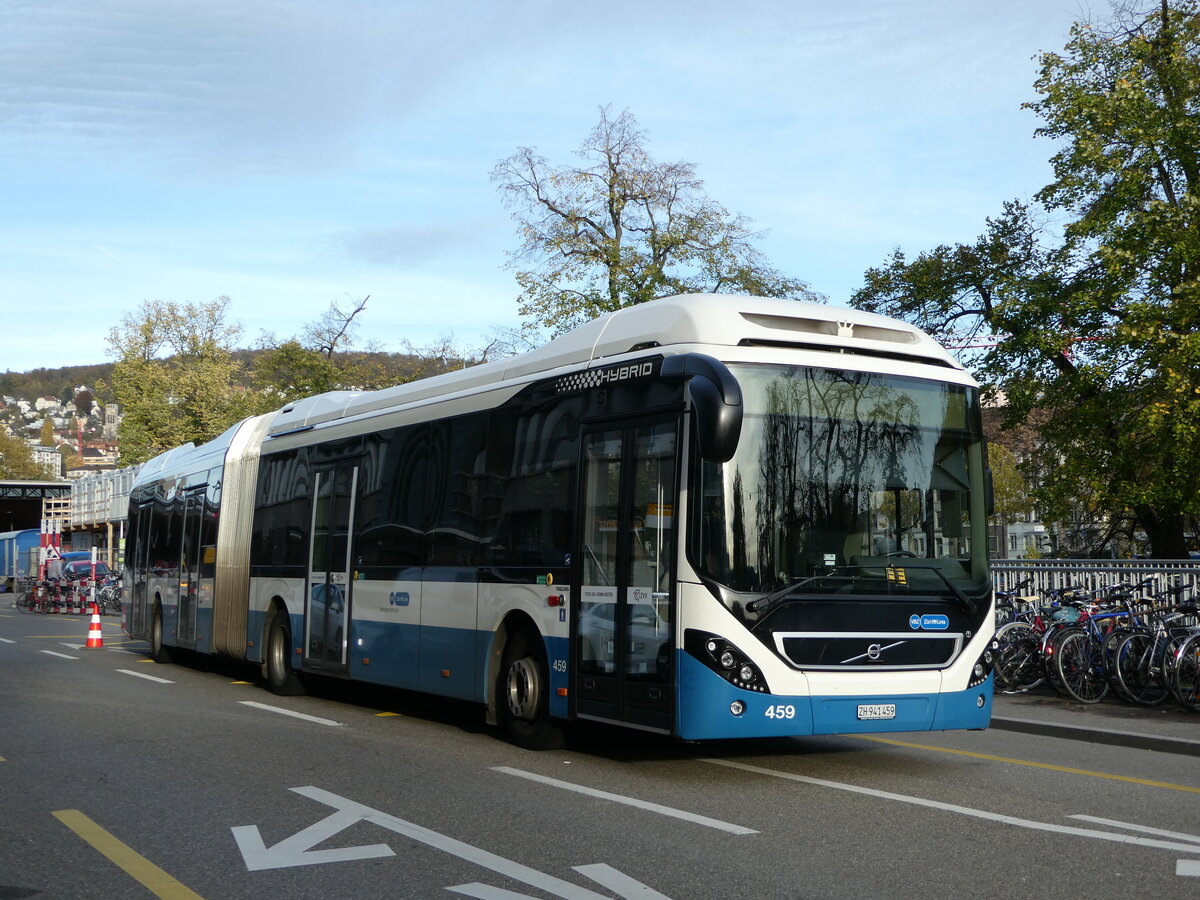 (242'311) - VBZ Zrich - Nr. 459/ZH 941'459 - Volvo am 8. November 2022 in Zrich, Sihlpost