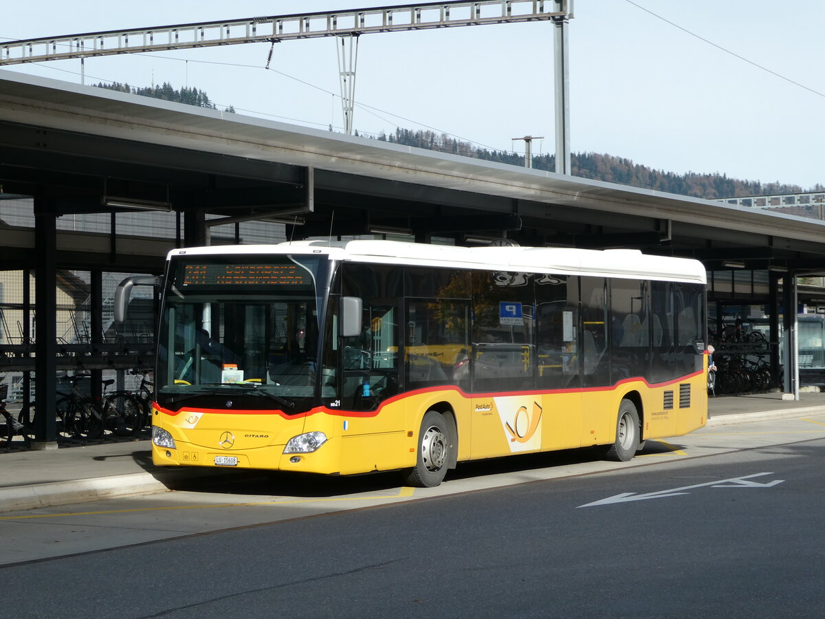 (242'403) - Amstein, Willisau - Nr. MB 21/LU 15'608 - Mercedes (ex Schnider, Schpfheim) am 11. November 2022 beim Bahnhof Schpfheim