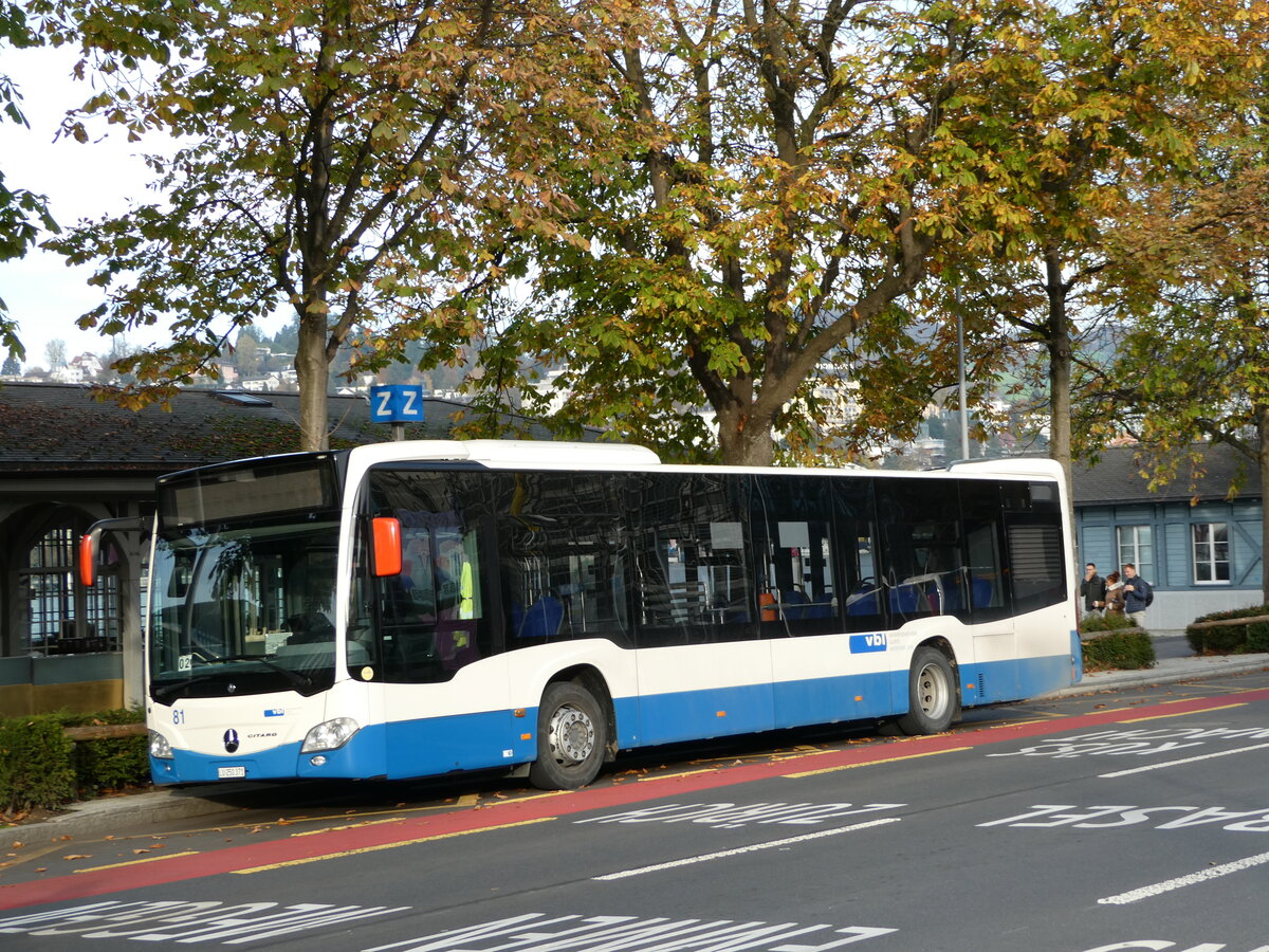 (242'426) - VBL Luzern - Nr. 81/LU 250'371 - Mercedes am 11. November 2022 beim Bahnhof Luzern