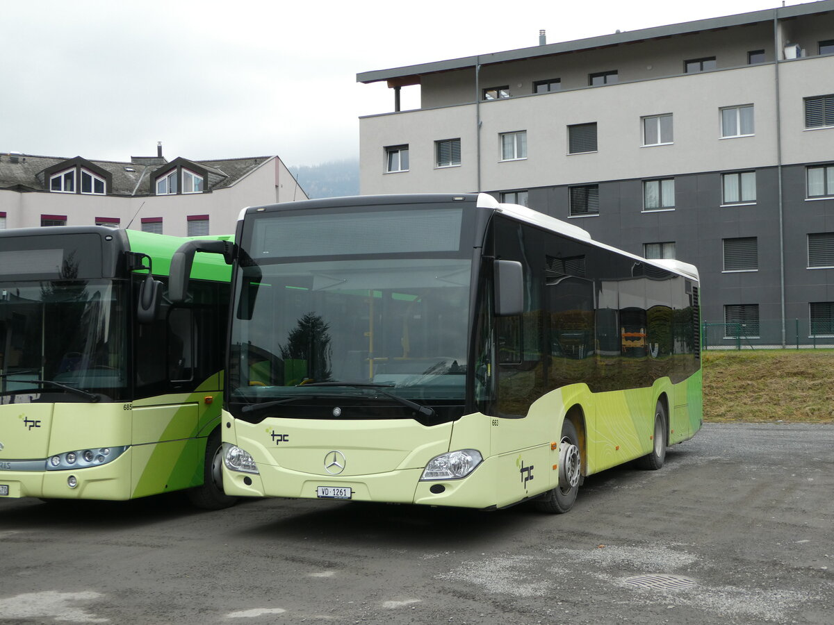 (243'429) - TPC Aigle - Nr. 663/VD 1261 - Mercedes (ex Nr. CP17) am 3. Dezember 2022 in Monthey, Garage 