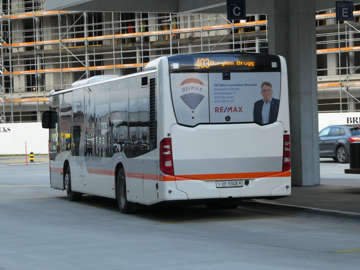 (243'534) - AAGU Altdorf - Nr. 15/UR 9348 - Mercedes am 7. Dezember 2022 beim Bahnhof Altdorf