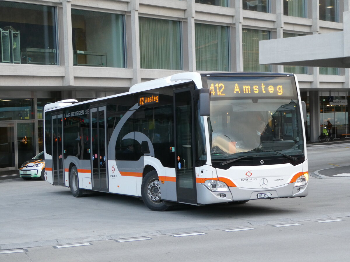 (243'550) - AAGU Altdorf - Nr. 24/UR 9155 - Mercedes am 7. Dezember 2022 beim Bahnhof Altdorf