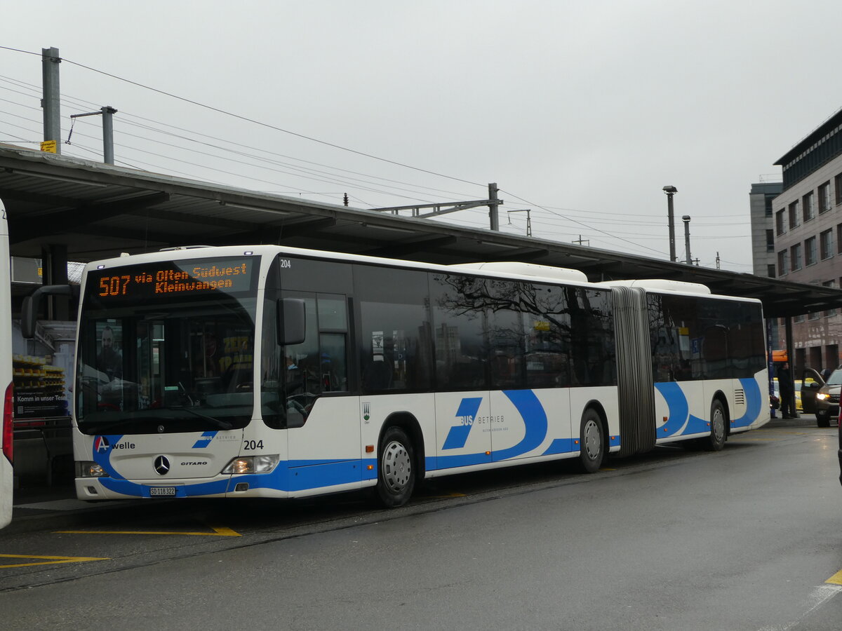 (243'906) - BOGG Wangen b.O. - Nr. 204/SO 118'322 - Mercedes am 15. Dezember 2022 beim Bahnhof Olten