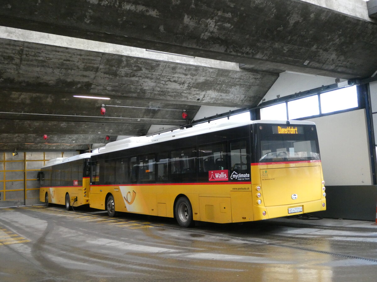 (244'352) - PostAuto Wallis - VS 477'211/PID 10'839 - Ebusco am 1. Januar 2023 in Saas-Fee, Busterminal