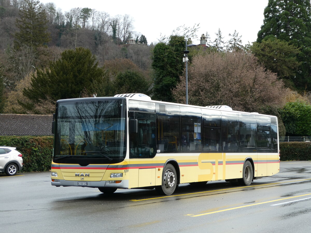 (244'447) - STI Thun - Nr. 129/BE 800'129 - MAN am 5. Januar 2023 bei der Schifflndte Thun