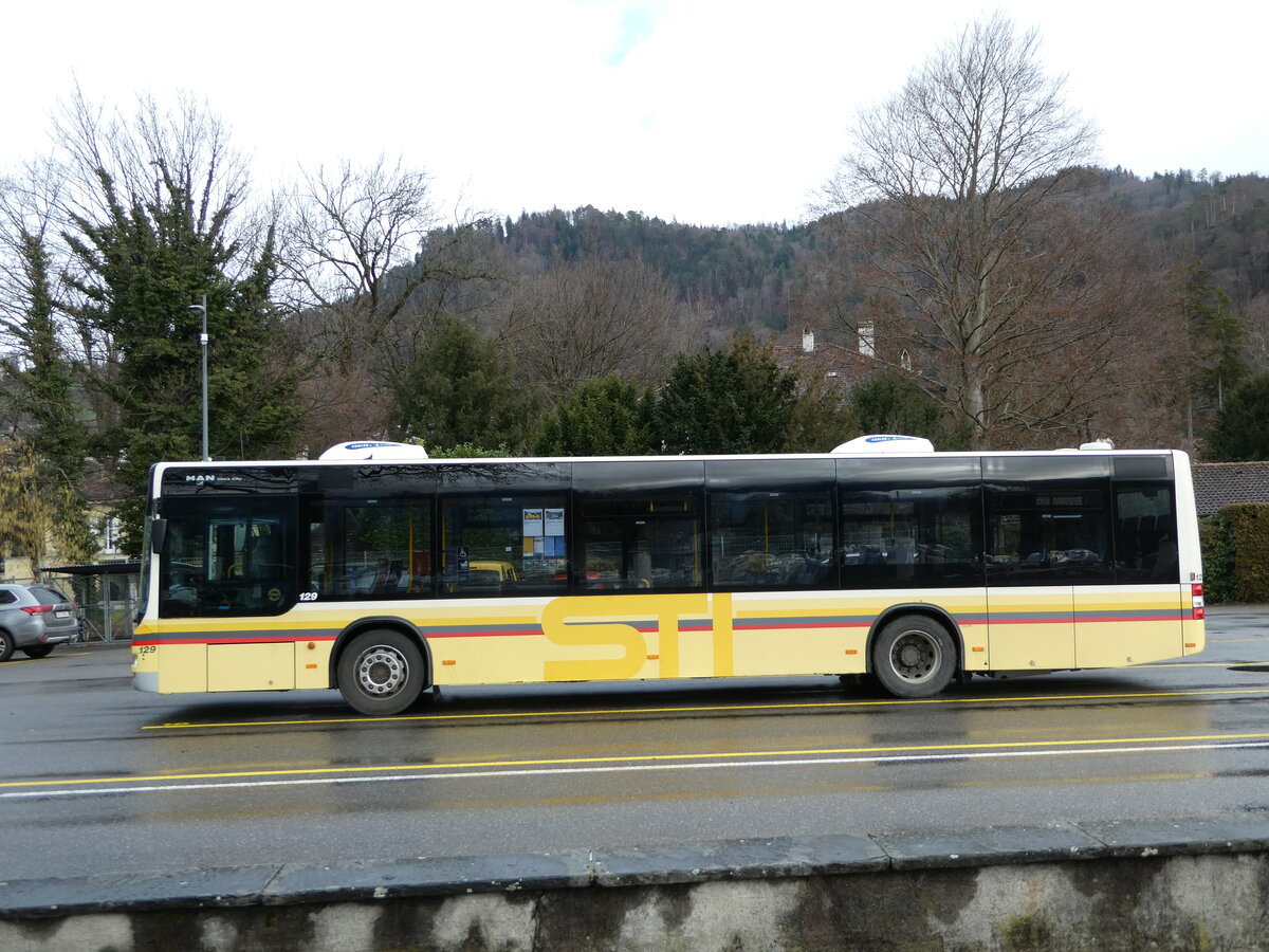 (244'448) - STI Thun - Nr. 129/BE 800'129 - MAN am 5. Januar 2023 bei der Schifflndte Thun