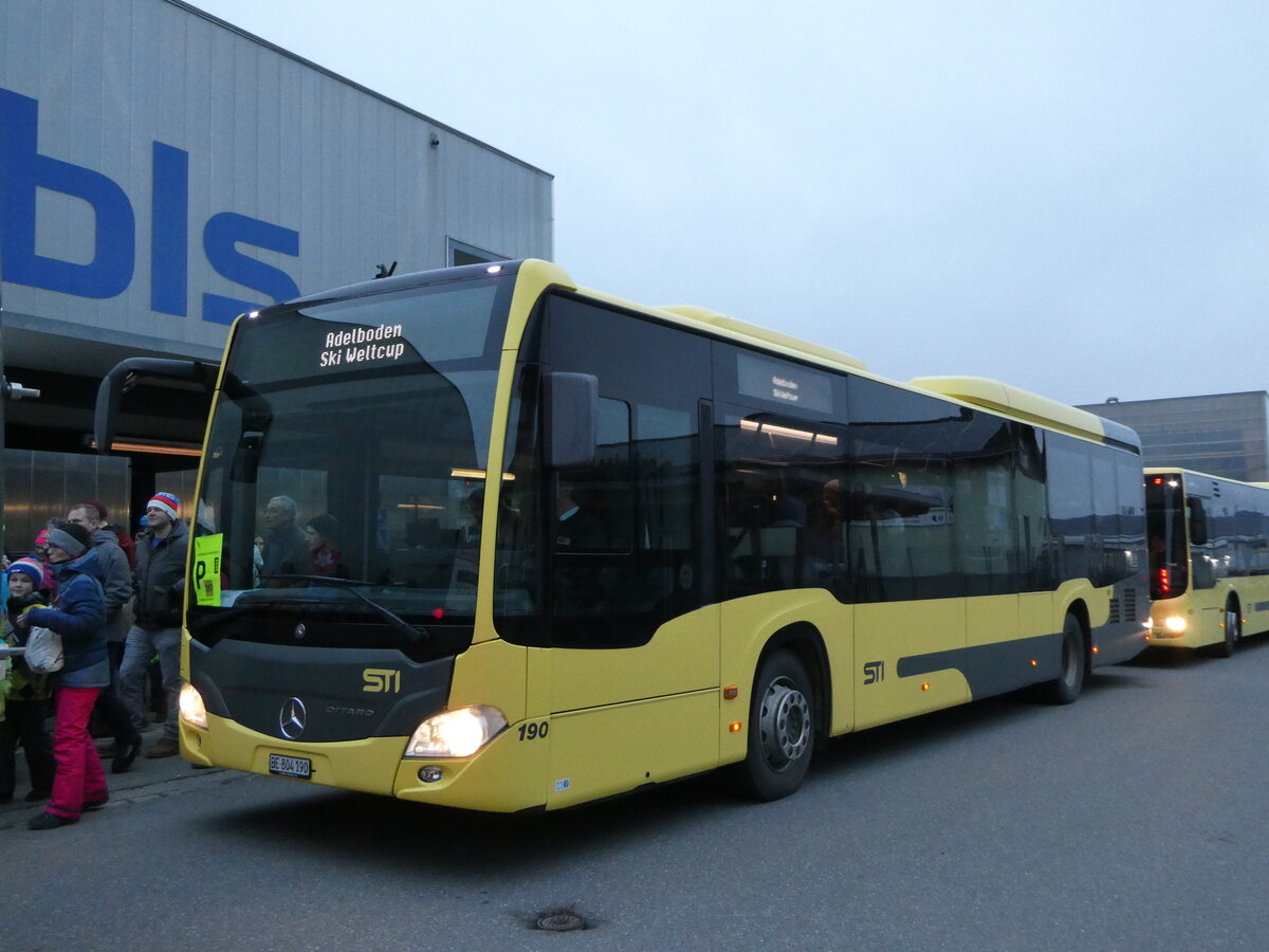 (244'503) - STI Thun - Nr. 190/BE 804'190 - Mercedes am 7. Januar 2023 beim Bahnhof Frutigen