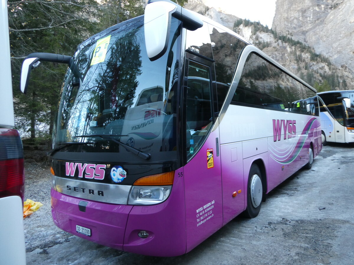 (244'685) - Wyss, Boningen - Nr. 55/SO 21'100 - Setra am 7. Januar 2023 in Adelboden, Unter dem Birg