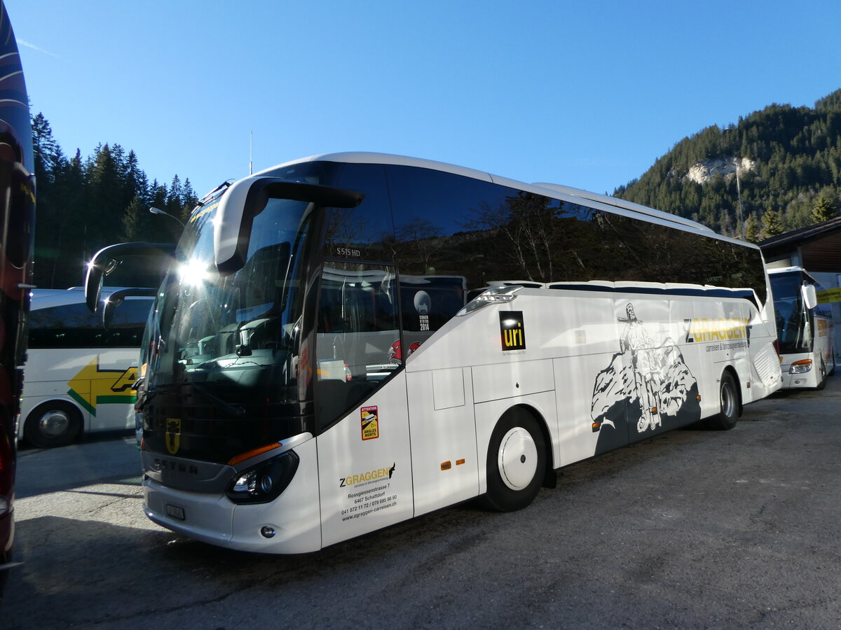 (244'714) - Zgraggen, Schattdorf - UR 9045 - Setra (ex Blaguss Slovakia, SK-Bratislava Nr. 50'413) am 7. Januar 2023 in Adelboden, ASB