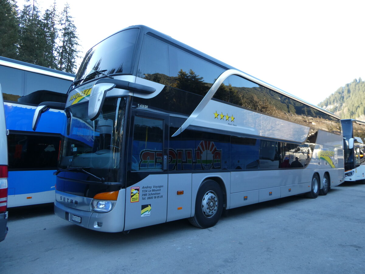 (244'717) - Andrey, Le Mouret - Nr. 4/FR 217'019 - Setra am 7. Januar 2023 in Adelboden, ASB