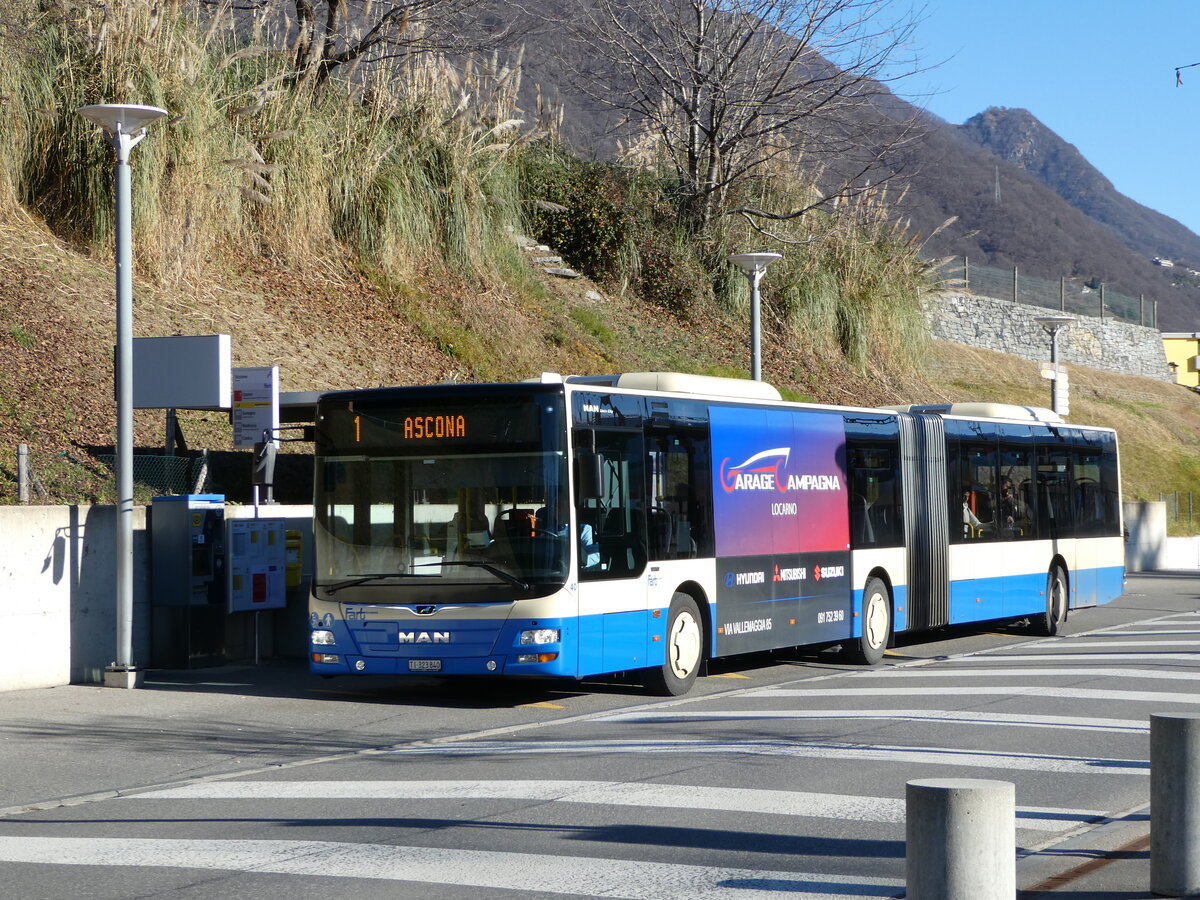 (244'912) - FART Locarno - Nr. 40/TI 323'840 - MAN am 10. Januar 2023 beim Bahnhof Tenero