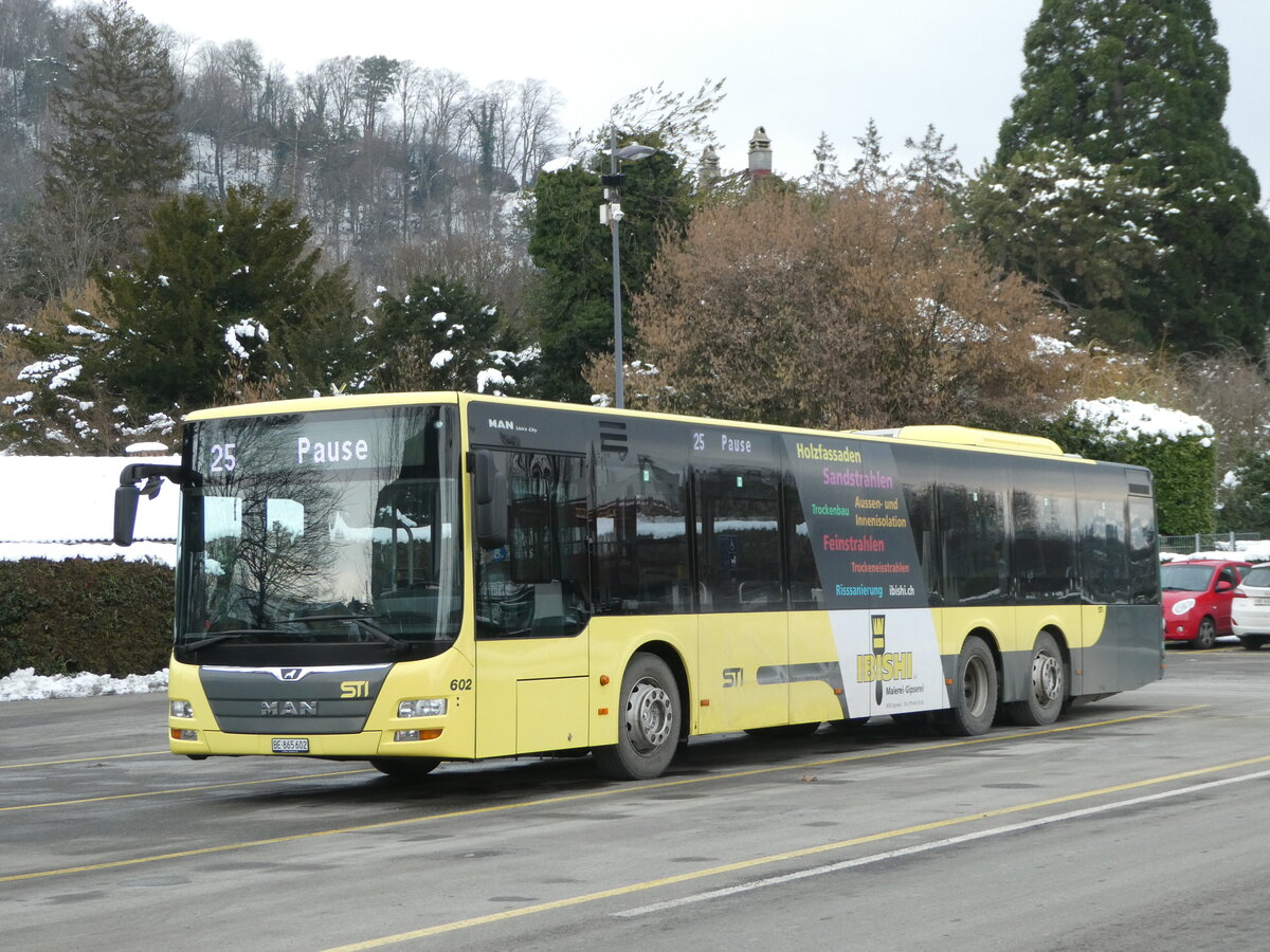 (245'266) - STI Thun - Nr. 602/BE 865'602 - MAN am 23. Januar 2023 bei der Schifflndte Thun