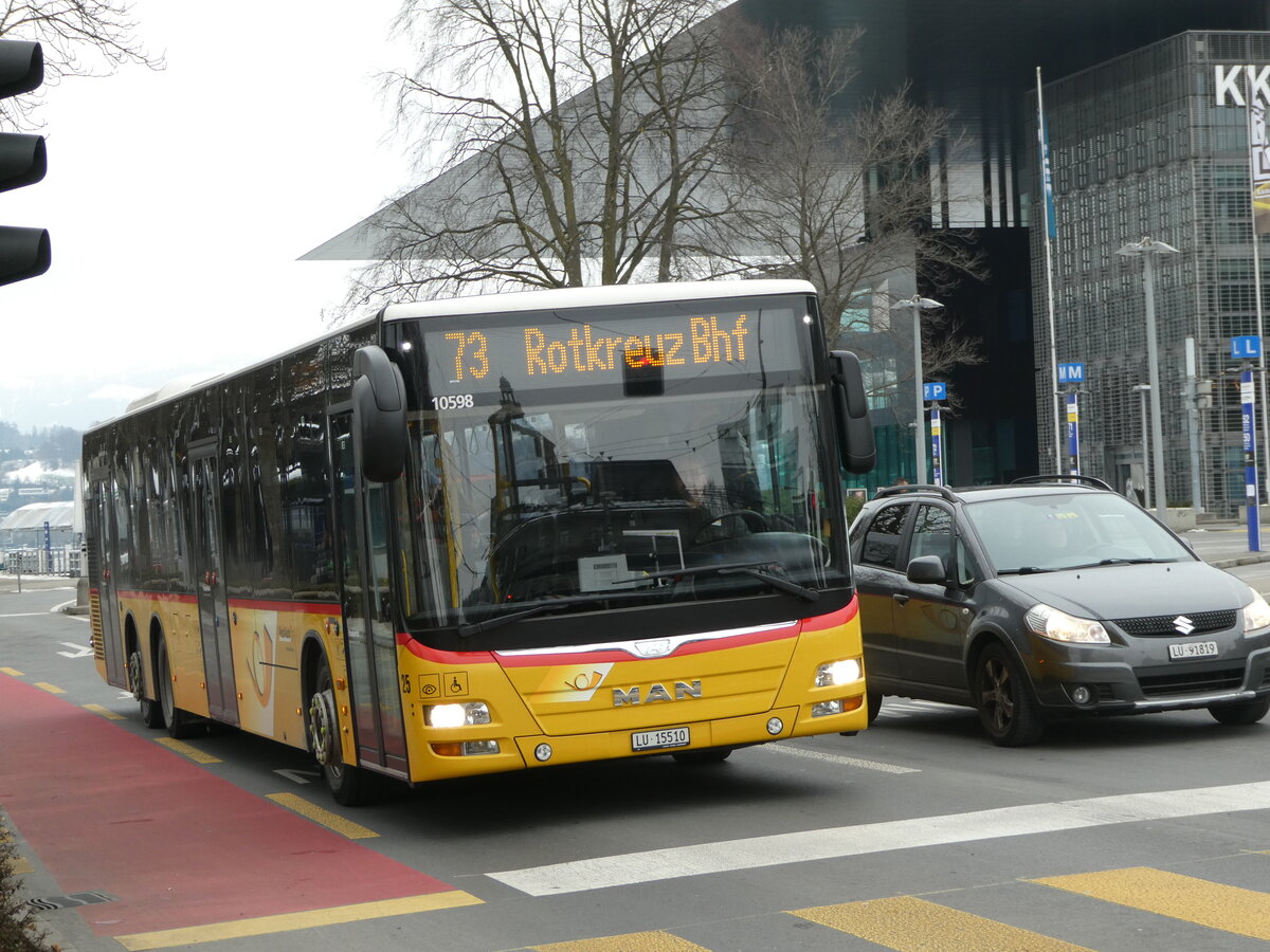 (245'381) - Bucheli, Kriens - Nr. 25/LU 15'510/PID 10'598 - MAN am 25. Januar 2023 beim Bahnhof Luzern