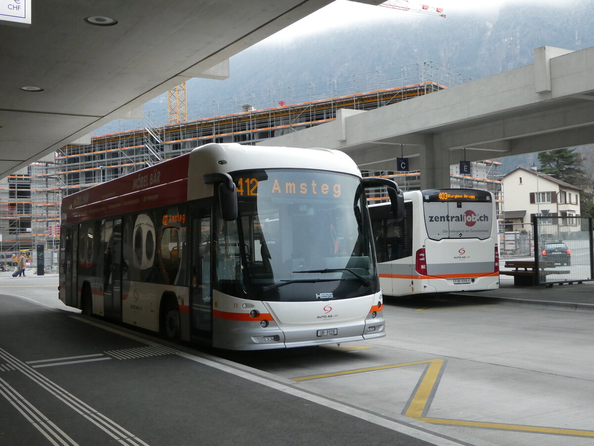 (245'423) - AAGU Altdorf - Nr. 11/UR 9128 - Hess am 25. Januar 2023 beim Bahnhof Altdorf