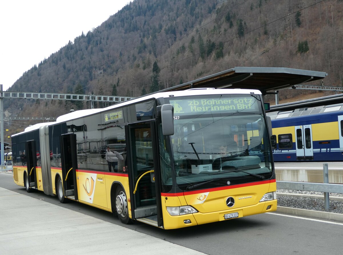 (246'747) - PostAuto Nordschweiz - AG 479'337/PID 4527 - Mercedes am 27. Februar 2023 beim Bahnhof Interlaken Ost