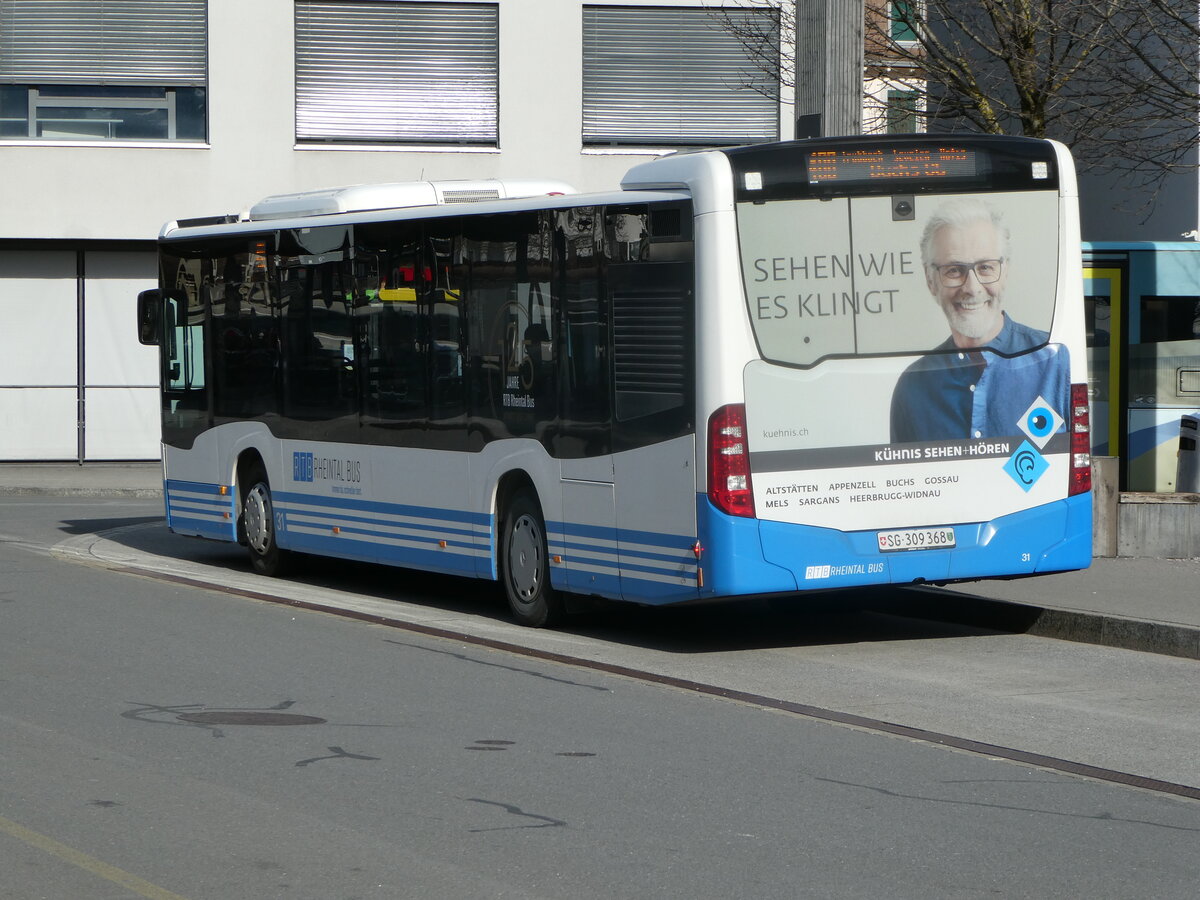 (247'288) - RTB Altsttten - Nr. 31/SG 309'368 - Mercedes am 17. Mrz 2023 beim Bahnhof Sargans