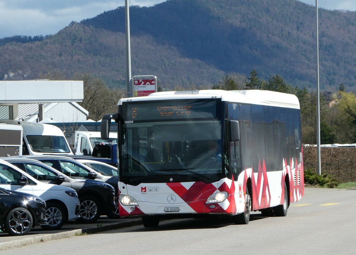 (247'621) - CarPostal Ouest - JU 63'349/PID 10'604 - Mercedes (ex VD 464'947) am 25. Mrz 2023 in Develier, St-Christophe