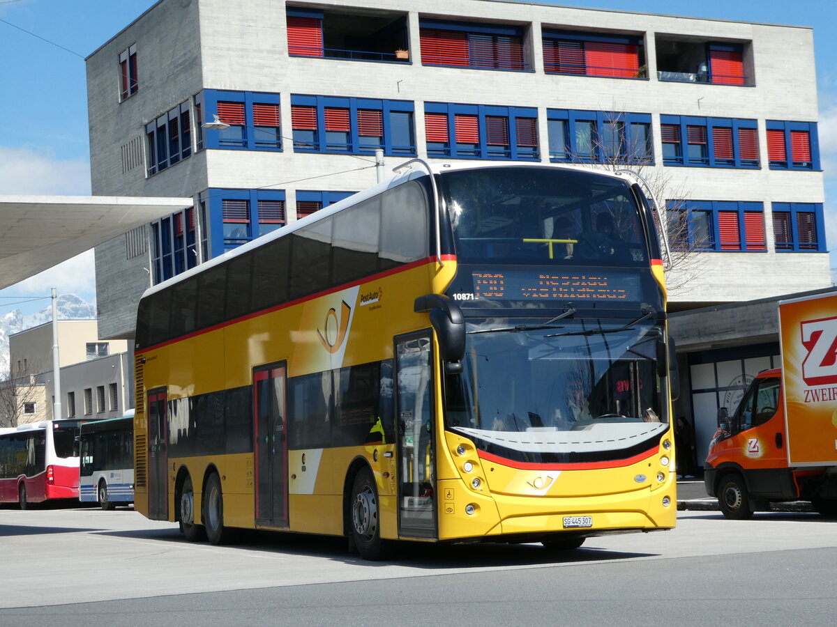 (247'782) - PostAuto Ostschweiz - SG 445'307/PID 10'871 - Alexander Dennis (ex AR 45'269) am 28. Mrz 2023 beim Bahnhof Buchs