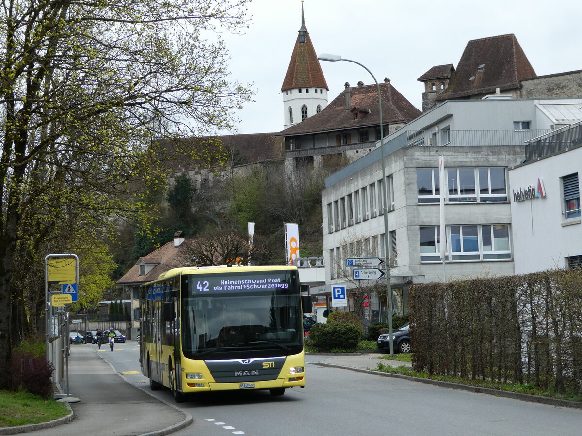 (247'987) - STI Thun - Nr. 400/BE 849'400 - MAN am 3. April 2023 in Thun, Spital (prov. Haltestelle fr Berntor)