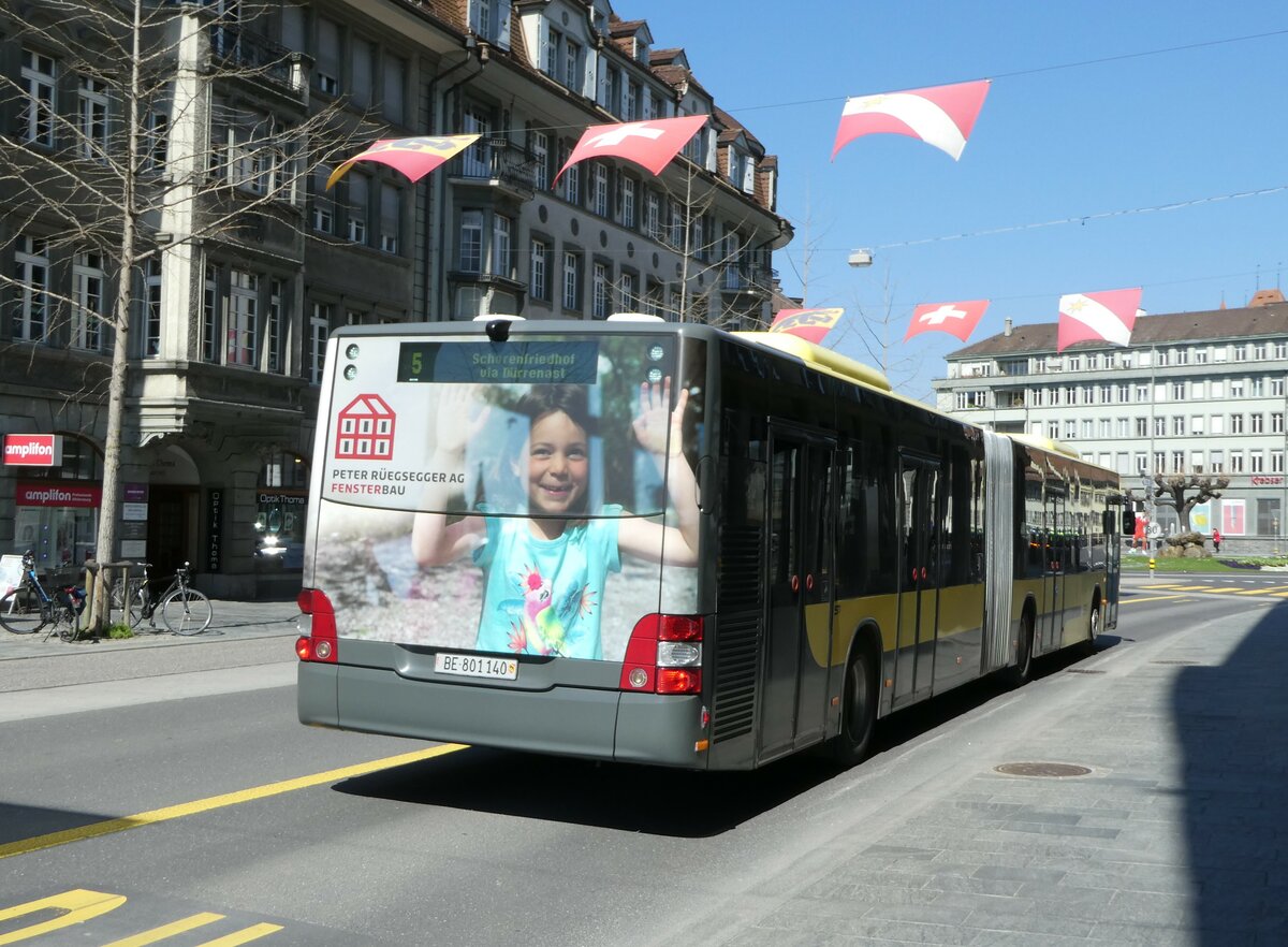 (248'031) - STI Thun - Nr. 140/BE 801'140 - MAN am 5. April 2023 in Thun, Bahnhofstrasse