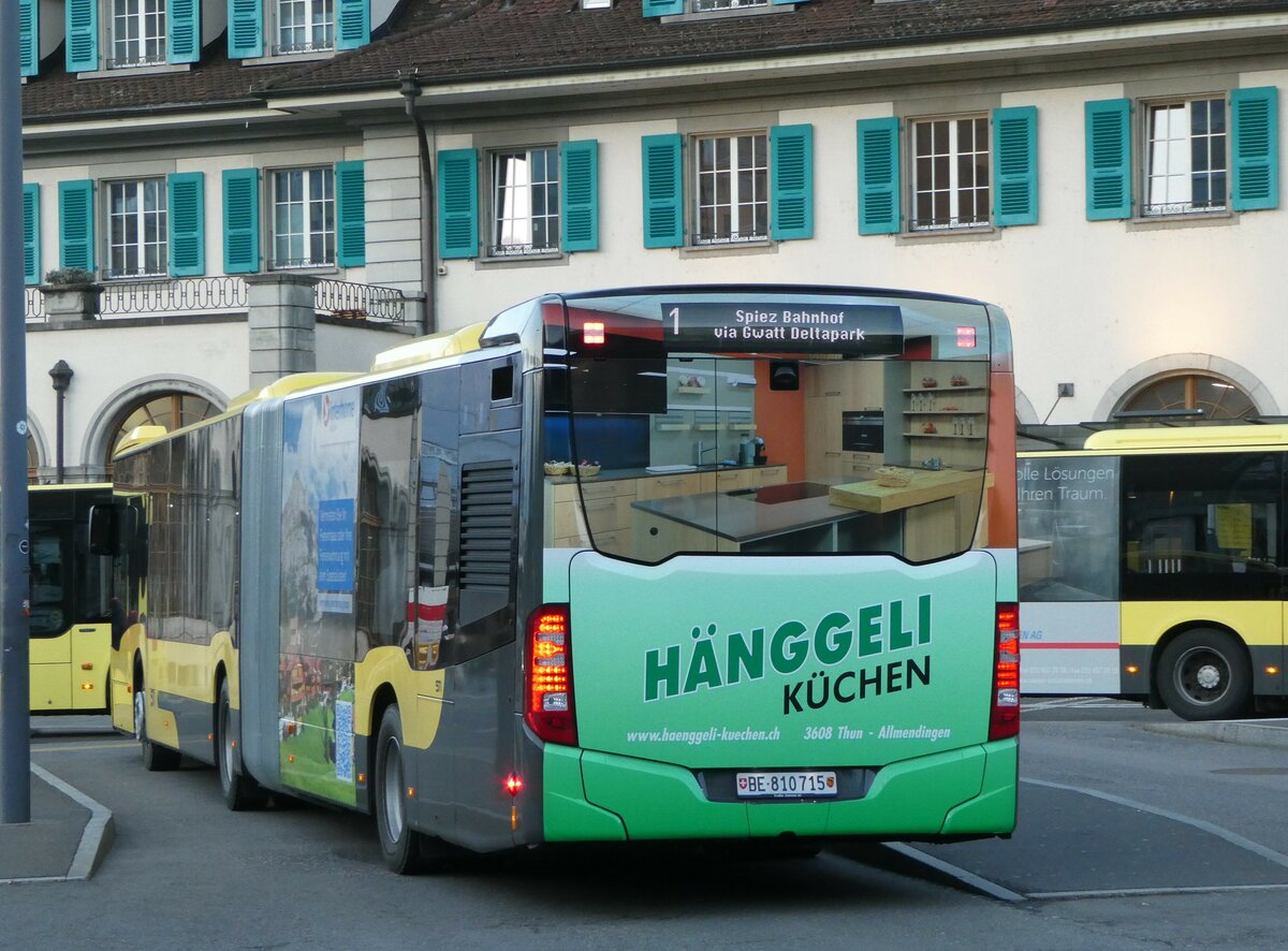 (248'033) - STI Thun - Nr. 715/BE 810'715 - Mercedes am 6. April 2023 beim Bahnhof Thun