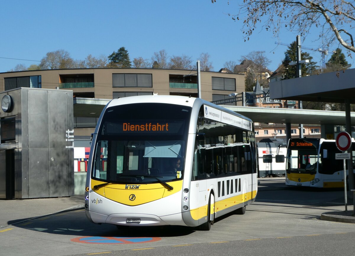 (248'068) - VBSH Schaffhausen - Nr. 2/SH 38'002 - Irizar am 6. April 2023 beim Bahnhof Schaffhausen