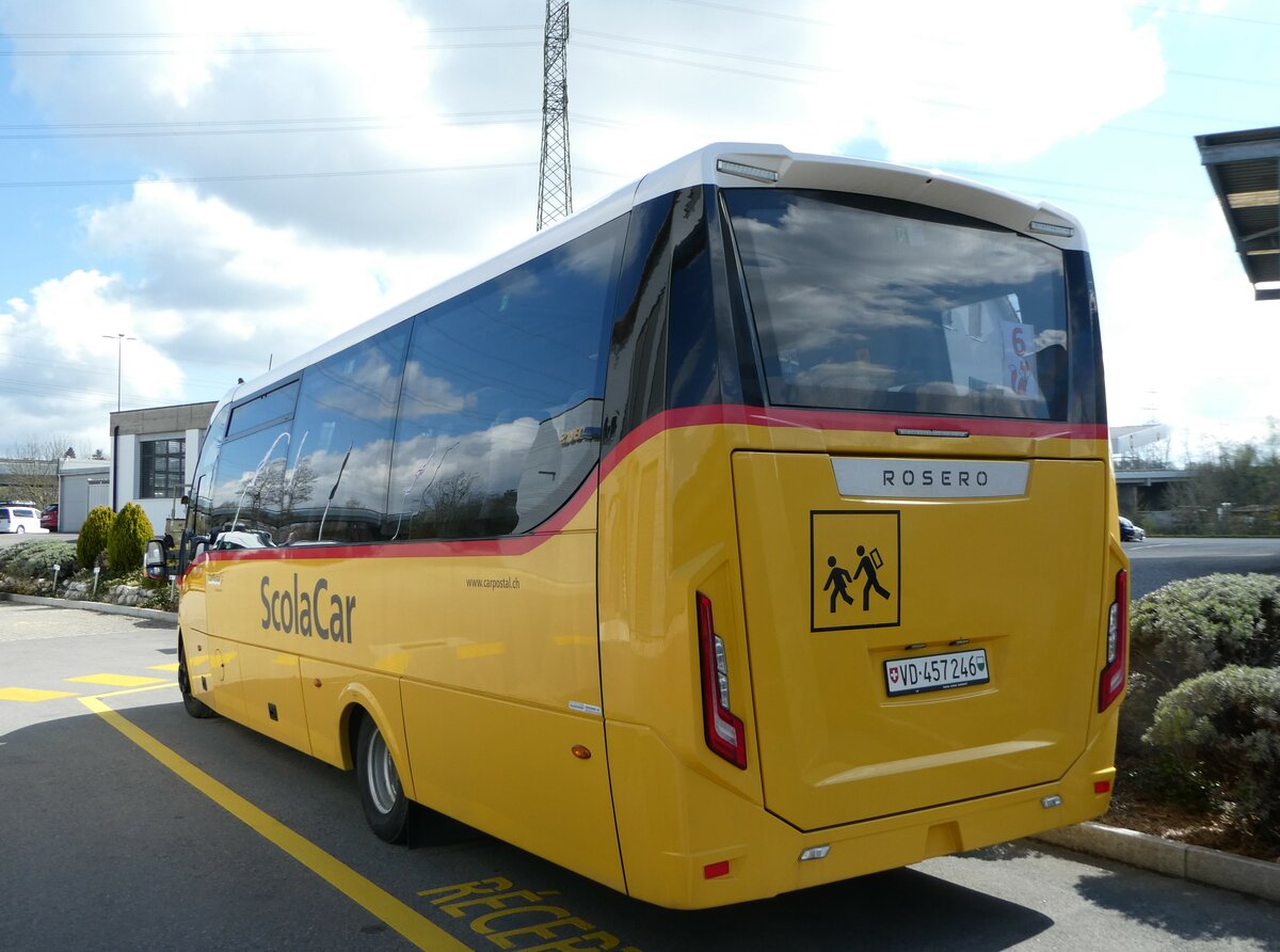 (248'195) - CarPostal Ouest - VD 457'246/PID 11'315 - Iveco/Rosero am 8. April 2023 in Kerzers, Interbus