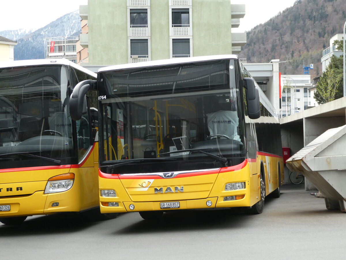 (248'555) - PostAuto Graubnden - GR 168'857/PID 10'764 - MAN am 15. April 2023 in Chur, Garage