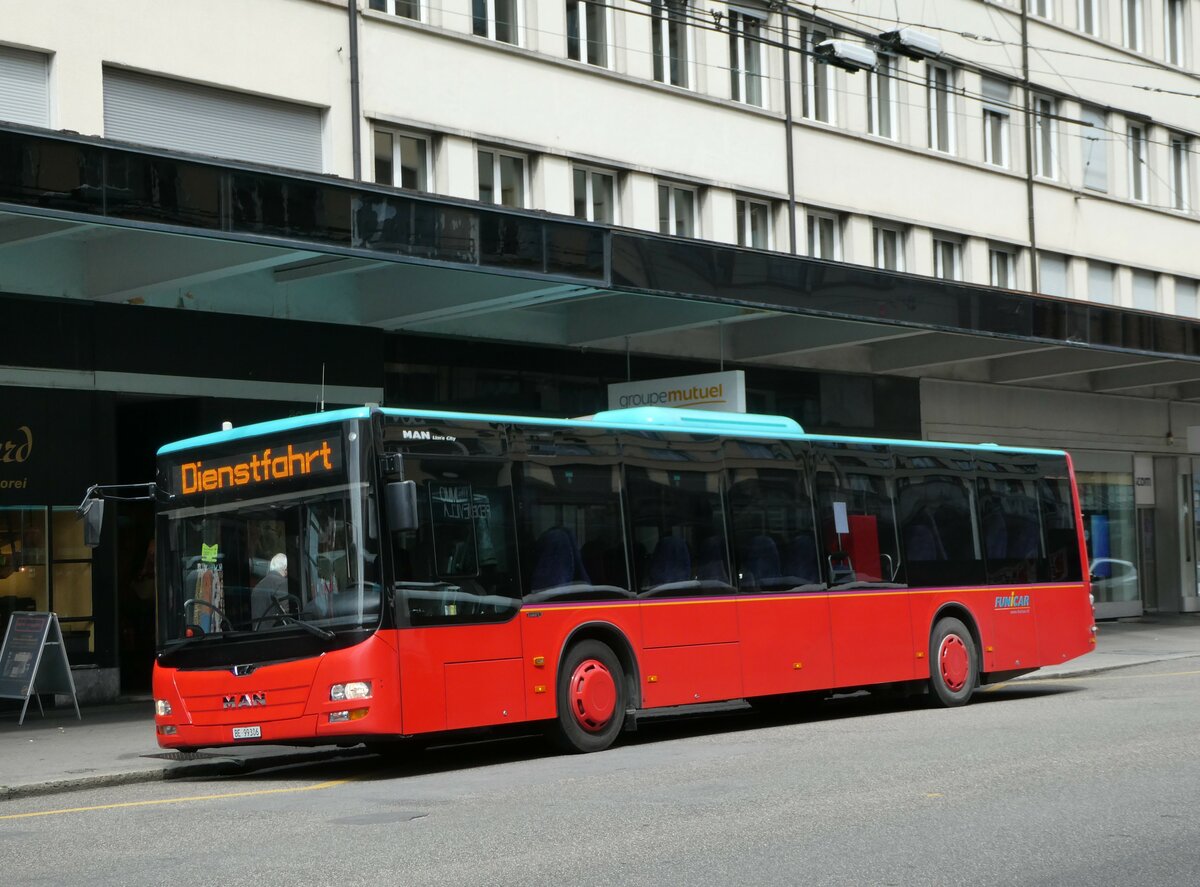 (249'031) - Funi-Car, Biel - Nr. 6/BE 99'306 - MAN am 22. April 2023 beim Bahnhof Biel