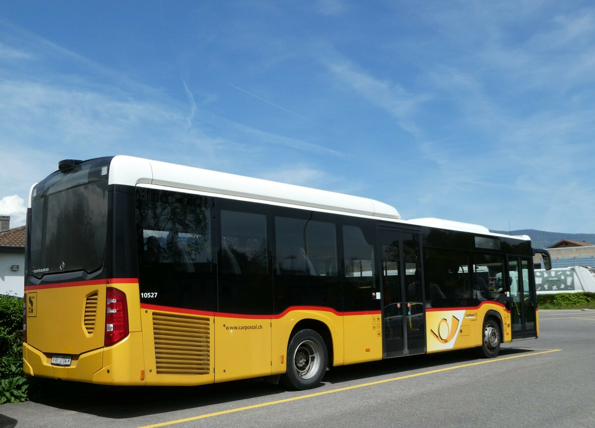 (249'641) - CarPostal Ouest - VD 2704/PID 10'527 - Mercedes (ex TPB, Sdeilles) am 5. Mai 2023 in Yverdon, Garage