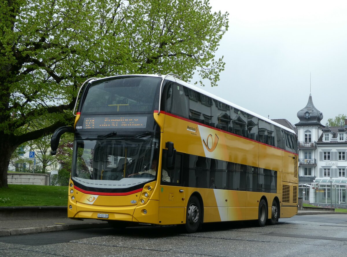 (250'084) - PostAuto Ostschweiz - SG 451'109/PID 11'035 - Alexander Dennis (ex CarPostal Ouest NE 165'377; ex PostAuto Ostschweiz SG 445'308) am 16. Mai 2023 in Heiden, Post