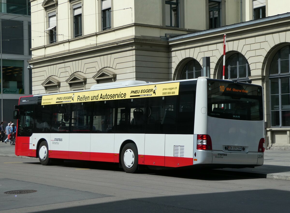 (250'312) - SW Winterthur - Nr. 234/ZH 329'234 - MAN am 21. Mai 2023 beim Hauptbahnhof Winterthur