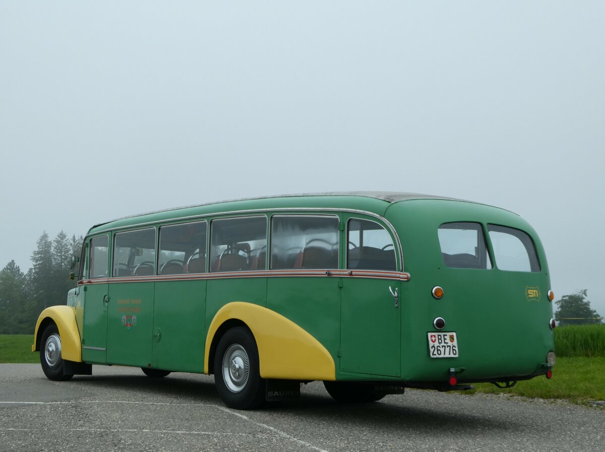 (250'392) - STI Thun - Nr. 15/BE 26'776 - Saurer/Gangloff (ex AvH Heimenschwand Nr. 5) am 24. Mai 2023 in Belpberg, Chutze