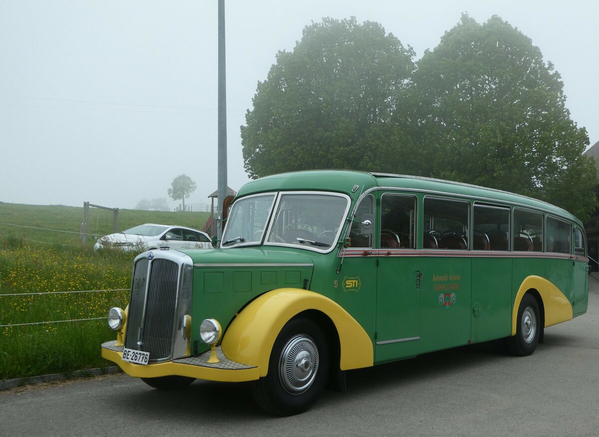 (250'401) - STI Thun - Nr. 15/BE 26'776 - Saurer/Gangloff (ex AvH Heimenschwand Nr. 5) am 24. Mai 2023 in Oberbtschel, Btschelegg