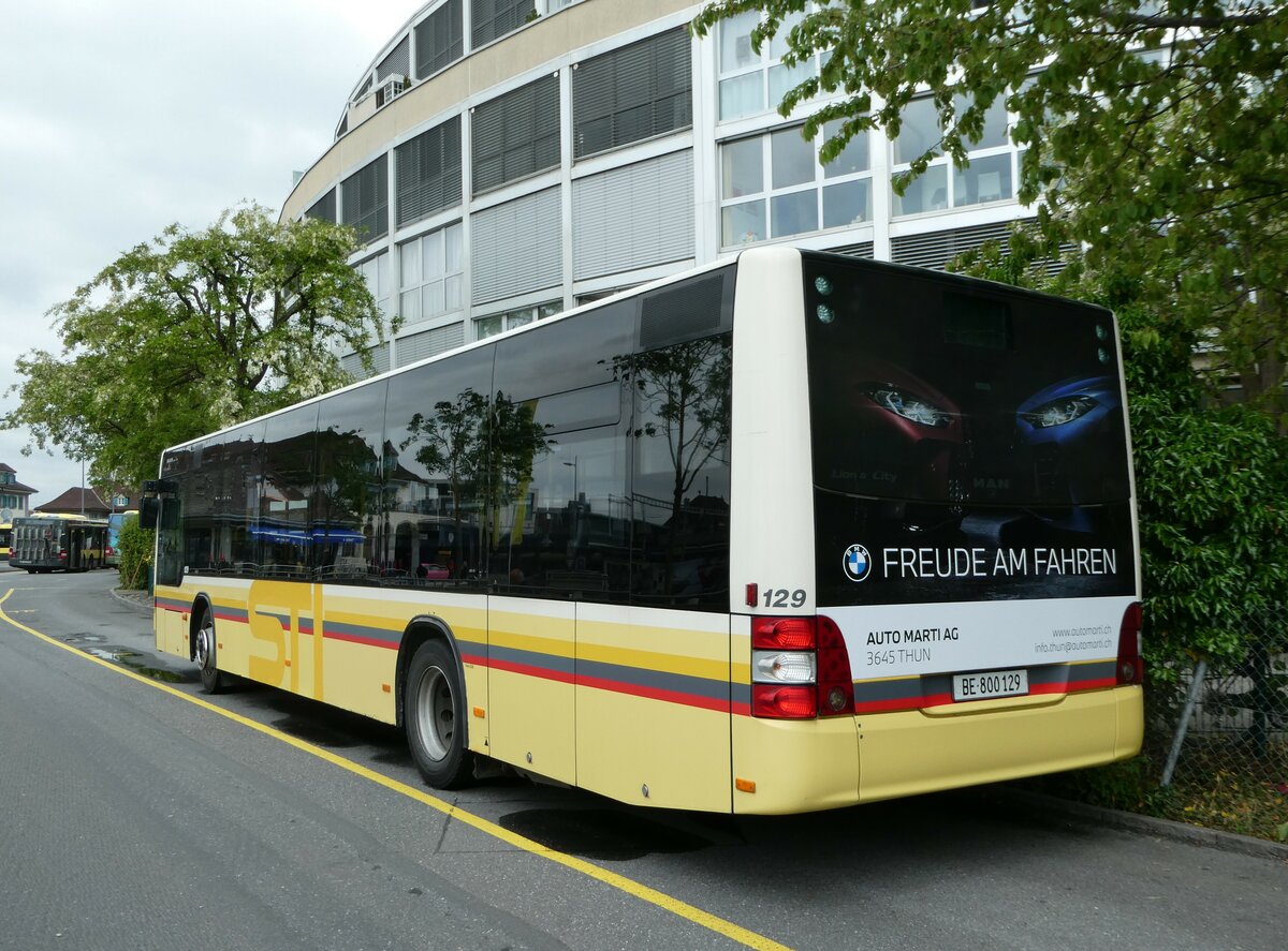 (250'428) - STI Thun - Nr. 129/BE 800'129 - MAN am 25. Mai 2023 bei der Schifflndte Thun