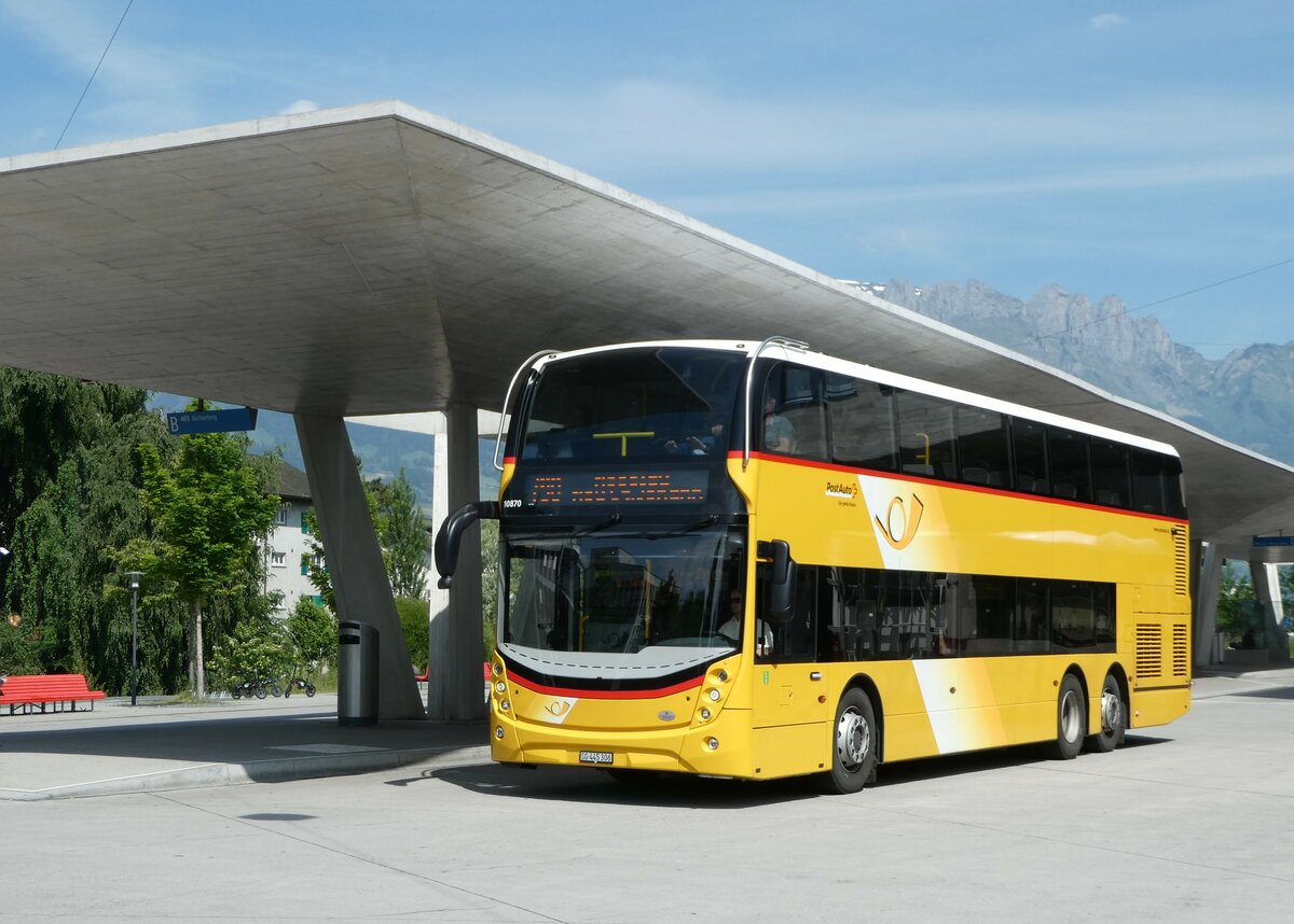 (250'758) - PostAuto Ostschweiz - SG 445'306/PID 10'870 - Alexander Dennis (ex AR 45'268) am 30. Mai 2023 beim Bahnhof Buchs