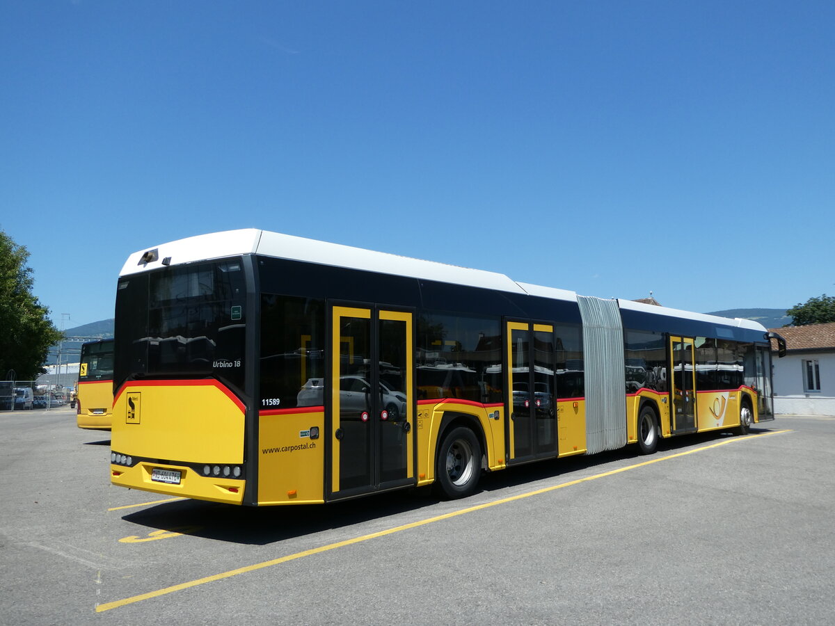 (252'485) - CarPostal Ouest - VD 604'476/PID 11'589 - Solaris am 8. Juli 2023 in Yverdon, Garage