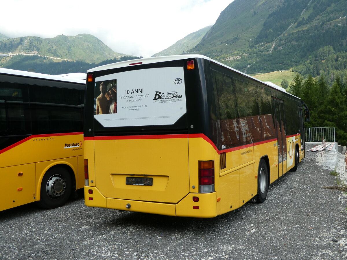 (252'876) - Marchetti, Airolo - PID 3854 - Volvo (ex AutoPostale Ticino Nr. 509) am 23. Juli 2023 in Airolo, Neue Garage 