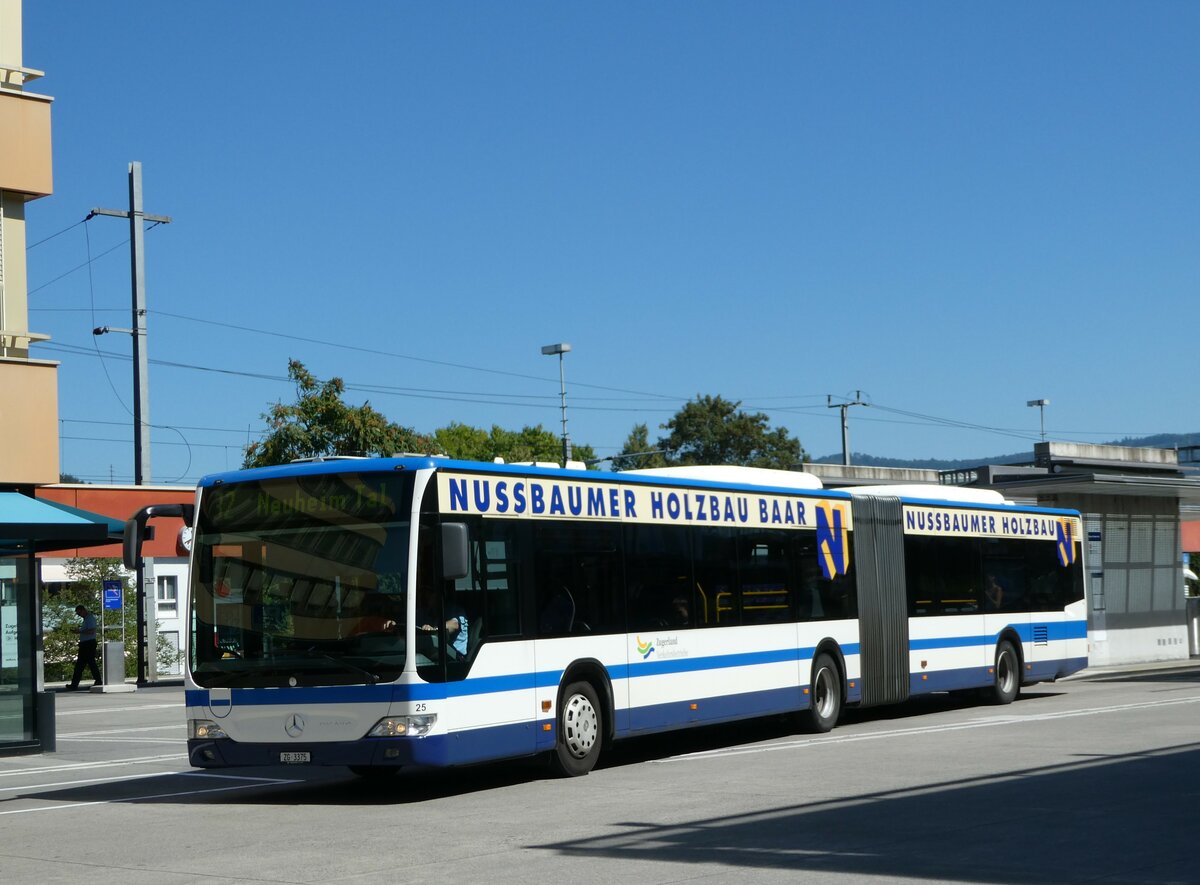 (253'605) - ZVB Zug - Nr. 25/ZG 3375 - Mercedes am 11. August 2023 beim Bahnhof Baar