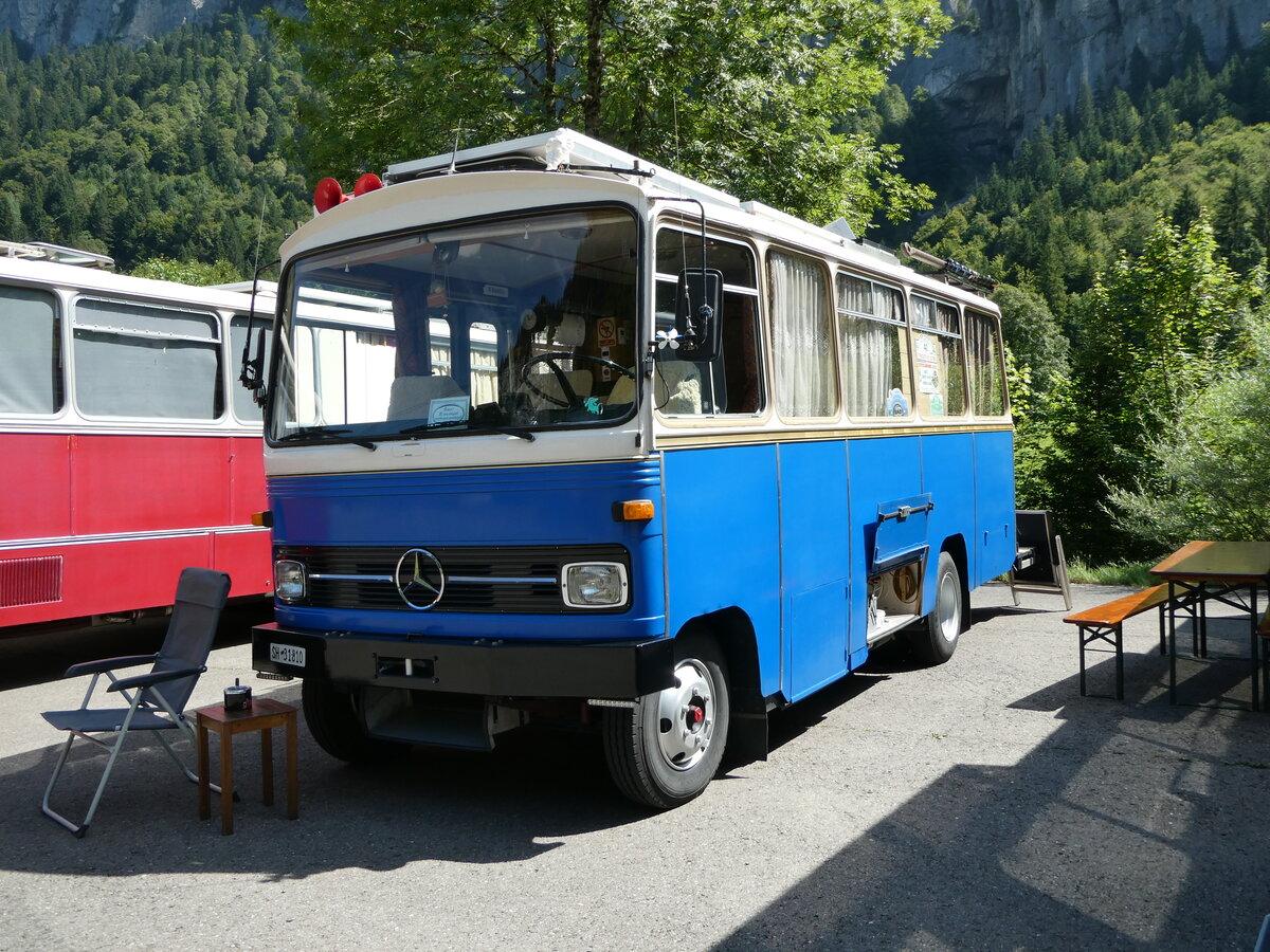 (253'952) - Niederer P., Langwiesen - SH 31'810 - Mercedes/R&J (ex Stoll, Wilchingen) am 19. August 2023 in Hoch-Ybrig, Talstation Weglosen